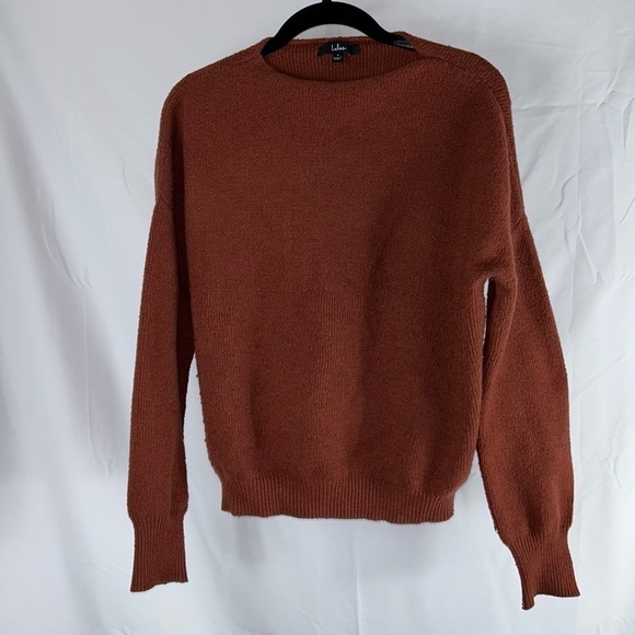 Lulu’s Sweater Get With It Mock Neck Knit Long Drop Sleeves Ribbed Boxy Fit - Picture 10 of 14